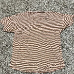 Madewell Brown and White Striped Crop Top